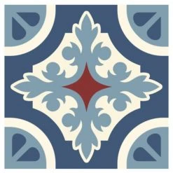 Somagic Stickers Muraux 6 Stickers Carreaux De Ciment Bleu 15x15cm