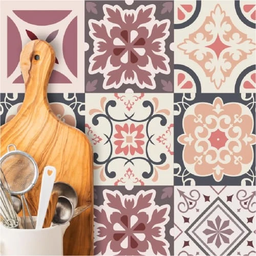 STC Stickers Muraux 6 Stickers Carreaux De Ciment Marron 15 X 15 Cm 4 STC Stickers Muraux 6 Stickers Carreaux De Ciment Marron 15 X 15 Cm – Image 2