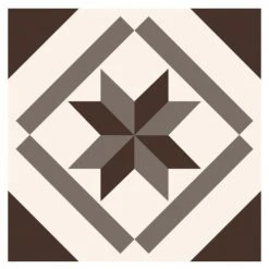 STC Stickers Muraux 6 Stickers Carreaux De Ciment Marron 15 X 15 Cm