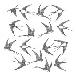 STC Stickers Muraux Autocollant Mural Hirondelles 68x81cm