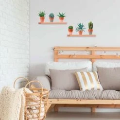 STC Stickers Muraux Autocollant Mural Pots De Plantes 73,5x20cm -Pêle-mêle photos Soldes autocollant mural pots de plantes 73 5x20cm 1