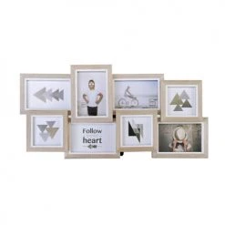 EMDE Cadres Et Albums Photos Cadre Multivues Liserés 8 Photos En Bois Blanc