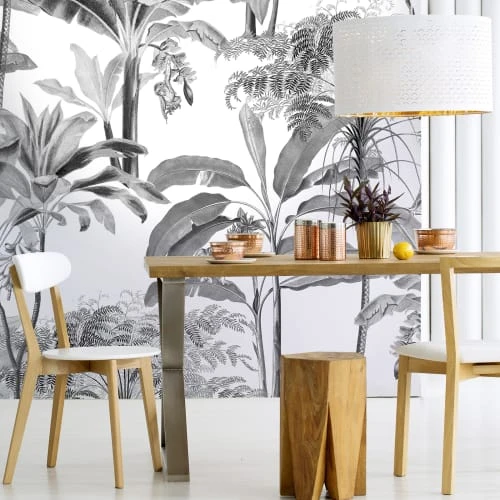 Art For The Home Papiers Peints Fresque Panoramique Palmiers Milou Gris Blanc 300x280cm 5 Art For The Home Papiers Peints Fresque Panoramique Palmiers Milou Gris Blanc 300x280cm – Image 3