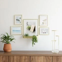 Umbra Cadres Et Albums Photos Jeu De 5 Porte Photos Avec 1 Porte Plante, Métal -Pêle-mêle photos Soldes jeu de 5 porte photos avec 1 porte plante metal 3