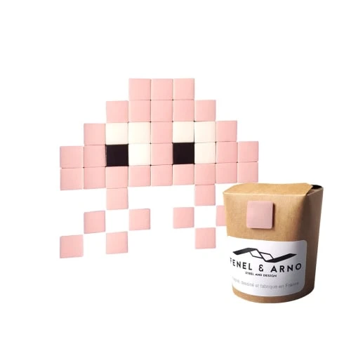 Fenel & Arno Stickers Muraux Mosaïque Invaders En Verre Rose 8 Fenel & Arno Stickers Muraux Mosaïque Invaders En Verre Rose – Image 6