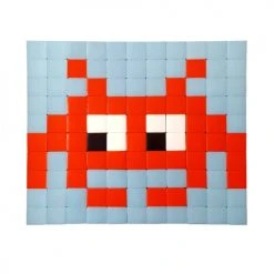 Fenel & Arno Stickers Muraux Mosaïque Invaders En Verre Rouge