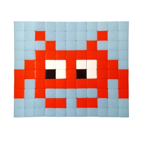 Fenel & Arno Stickers Muraux Mosaïque Invaders En Verre Rouge 3 Fenel & Arno Stickers Muraux Mosaïque Invaders En Verre Rouge