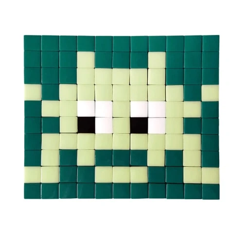 Fenel & Arno Stickers Muraux Mosaïque Invaders En Verre Vert 3 Fenel & Arno Stickers Muraux Mosaïque Invaders En Verre Vert