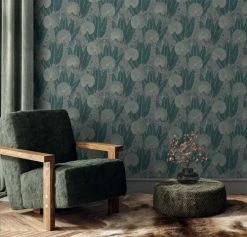 Hexoa Papiers Peints Papier Peint éventail Deep Green 53x1000cm