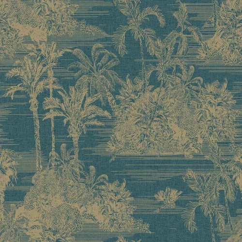 Hexoa Papiers Peints Papier Peint Exotique Toile De Jouy Bleue 53x1000cm 4 Hexoa Papiers Peints Papier Peint Exotique Toile De Jouy Bleue 53x1000cm – Image 2