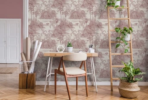 Hexoa Papiers Peints Papier Peint Exotique Toile De Jouy Rouge 53x1000cm 3 Hexoa Papiers Peints Papier Peint Exotique Toile De Jouy Rouge 53x1000cm