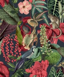 Hexoa Papiers Peints Papier Peint Fleurs Et Animaux 53x1000cm -Pêle-mêle photos Soldes papier peint fleurs et animaux 53x1000cm 2