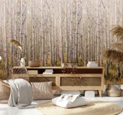 Hexoa Papiers Peints Papier Peint Forêt De Bouleaux 53x840cm