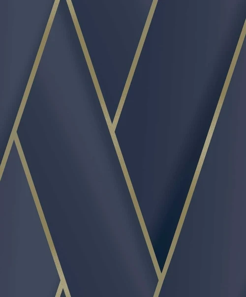 Hexoa Papiers Peints Papier Peint Géométrique Bleu D'Or 53x1000cm 4 Hexoa Papiers Peints Papier Peint Géométrique Bleu D'Or 53x1000cm – Image 2