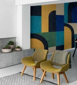 Hexoa Papiers Peints Papier Peint Graphique Blue Block 53x840cm