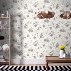 Julien MacDonald Papiers Peints Papier Peint Intissé Brillant Exotica écru Argent 1005x52cm