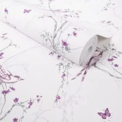 Superfresco Easy Papiers Peints Papier Peint Intissé Chant Du Rossignol Violet 1005x52cm -Pêle-mêle photos Soldes papier peint intisse chant du rossignol violet 1005x52cm 4