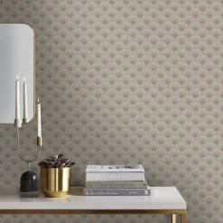 Superfresco Easy Papiers Peints Papier Peint Intissé Gatsby Art Déco écailles Beige Or 1005x52cm -Pêle-mêle photos Soldes papier peint intisse gatsby art deco ecailles beige or 1005x52cm 2