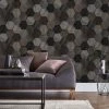 Superfresco Easy Papiers Peints Papier Peint Intissé Hexagone En Bois Gris 1005x52cm -Pêle-mêle photos Soldes papier peint intisse hexagone en bois gris 1005x52cm