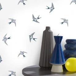 Superfresco Easy Papiers Peints Papier Peint Intissé Hirondelles Bleu 1005x52cm