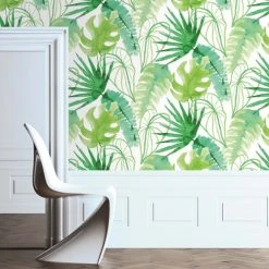 Superfresco Easy Papiers Peints Papier Peint Intissé Jungle Fever Grainé Blanc Vert 1005x52cm -Pêle-mêle photos Soldes papier peint intisse jungle fever graine blanc vert 1005x52cm 2