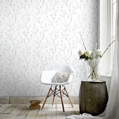 Superfresco Easy Papiers Peints Papier Peint Intissé Karma Vinyle Expansé Blanc Bleu 1005x52cm 5 Superfresco Easy Papiers Peints Papier Peint Intissé Karma Vinyle Expansé Blanc Bleu 1005x52cm – Image 3