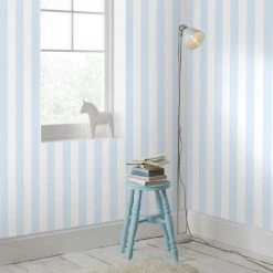 Superfresco Easy Papiers Peints Papier Peint Intissé Rayures Bleu, Blanc 1005 X 52cm