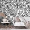 Hexoa Papiers Peints Papier Peint Jungle Bananier Noir Et Blanc 53x840cm