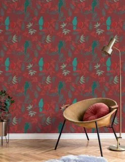 Hexoa Papiers Peints Papier Peint Jungle Et Perroquets 53x1000cm