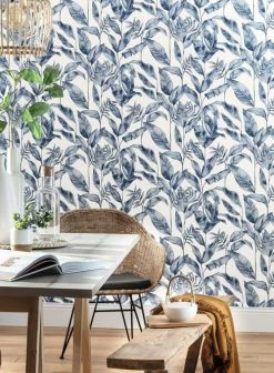 Hexoa Papiers Peints Papier Peint Mural Bouquet Bleu 53x840cm