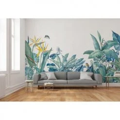 Lé Papiers De Ninon Papiers Peints Papier Peint Panoramique En Papier Bleu Lagon 384x270