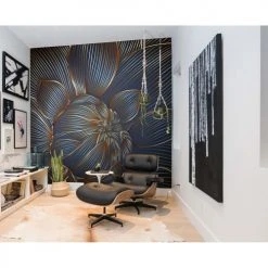 Lé Papiers De Ninon Papiers Peints Papier Peint Panoramique En Papier Bleu Nuit 288x270