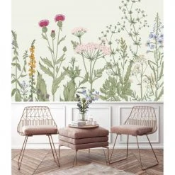 Lé Papiers De Ninon Papiers Peints Papier Peint Panoramique En Papier Vert Chèvrefeuille 192x270