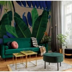 Lé Papiers De Ninon Papiers Peints Papier Peint Panoramique En Papier Vert Foncé 288x260 -Pêle-mêle photos Soldes papier peint panoramique en papier vert fonce 288x260 3