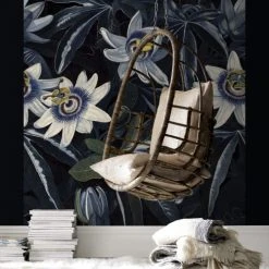 Art For The Home Papiers Peints Papier Peint Panoramique Fleurs De La Passion Bleu 280x200cm -Pêle-mêle photos Soldes papier peint panoramique fleurs de la passion bleu 280x200cm 2