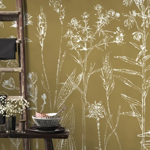 Art For The Home Papiers Peints Papier Peint Panoramique Fleurs Des Champs Kaki 280x300cm 5 Art For The Home Papiers Peints Papier Peint Panoramique Fleurs Des Champs Kaki 280x300cm – Image 3