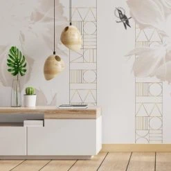 99Déco Papiers Peints Papier Peint Panoramique Graphique Floral 240x270cm Boho Chic -Pêle-mêle photos Soldes papier peint panoramique graphique floral 240x270cm boho chic 4