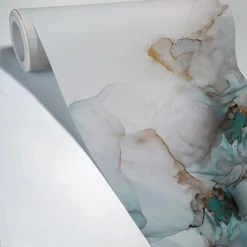 Pêle-mêle photos Soldes -Pêle-mêle photos Soldes papier peint panoramique graphique turquoise 336x270cm 1