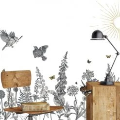 Ciment Factory Papiers Peints Papier Peint Panoramique Gravure Champêtre 270x390cm -Pêle-mêle photos Soldes papier peint panoramique gravure champetre 270x390cm 3