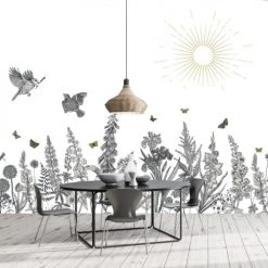 Ciment Factory Papiers Peints Papier Peint Panoramique Gravure Champêtre 270x390cm -Pêle-mêle photos Soldes papier peint panoramique gravure champetre 270x390cm 4