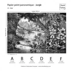 Ciment Factory Papiers Peints Papier Peint Panoramique Gravure Jungle 390x270cm -Pêle-mêle photos Soldes papier peint panoramique gravure jungle 390x270cm 9