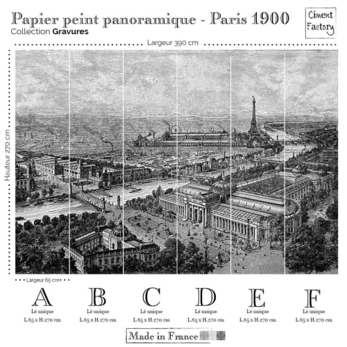 Ciment Factory Papiers Peints Papier Peint Panoramique Gravure Paris 1900 390x270cm 7 Ciment Factory Papiers Peints Papier Peint Panoramique Gravure Paris 1900 390x270cm – Image 5