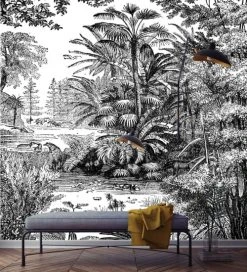 Ciment Factory Papiers Peints Papier Peint Panoramique Gravure Tropiques 270x195cm