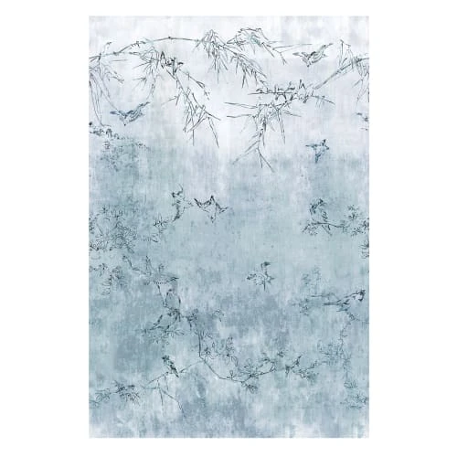 Art For The Home Papiers Peints Papier Peint Panoramique Intissé Oiseaux Japonais Bleu 186x280cm 4 Art For The Home Papiers Peints Papier Peint Panoramique Intissé Oiseaux Japonais Bleu 186x280cm – Image 2