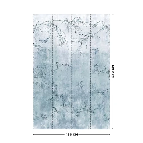 Art For The Home Papiers Peints Papier Peint Panoramique Intissé Oiseaux Japonais Bleu 186x280cm 6 Art For The Home Papiers Peints Papier Peint Panoramique Intissé Oiseaux Japonais Bleu 186x280cm – Image 4