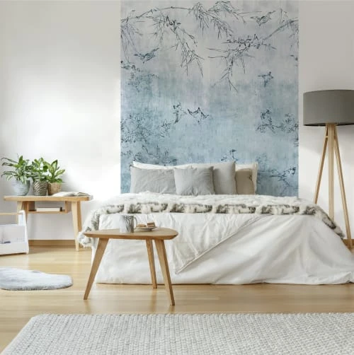 Art For The Home Papiers Peints Papier Peint Panoramique Intissé Oiseaux Japonais Bleu 186x280cm 3 Art For The Home Papiers Peints Papier Peint Panoramique Intissé Oiseaux Japonais Bleu 186x280cm