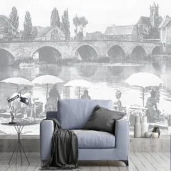 Ciment Factory Papiers Peints Papier Peint Panoramique Les Lavandières 390x270cm -Pêle-mêle photos Soldes papier peint panoramique les lavandieres 390x270cm 2