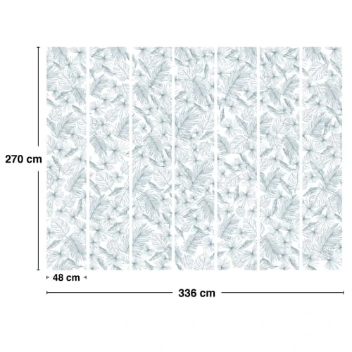 99Déco Papiers Peints Papier Peint Panoramique Végétal Bleu 336x270cm 5 99Déco Papiers Peints Papier Peint Panoramique Végétal Bleu 336x270cm – Image 3