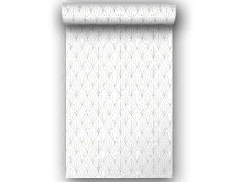 Hexoa Papiers Peints Papier Peint Rouleau Style Art Deco Blanc Et Or 53x1000cm 4 Hexoa Papiers Peints Papier Peint Rouleau Style Art Deco Blanc Et Or 53x1000cm – Image 2
