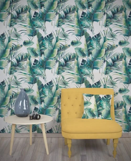 RNT By Really Nice Things Papiers Peints Papier Peint Sur Fond Blanc Et Imprimés Verts. 4 RNT By Really Nice Things Papiers Peints Papier Peint Sur Fond Blanc Et Imprimés Verts. – Image 2
